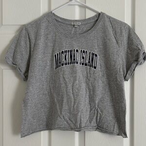 Mackinac Island Gray Crop Tee